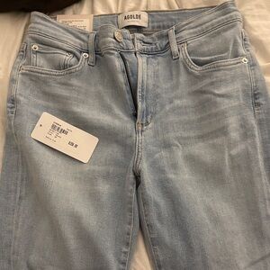 Agolde High Rise Jeans in Soft Blue